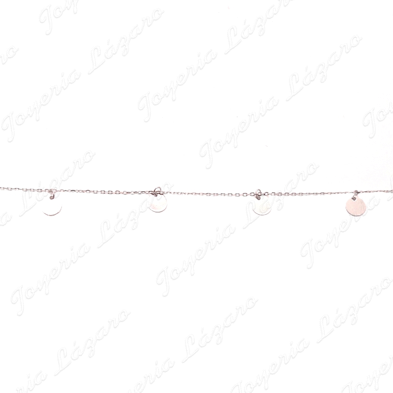 PULSERA PLATA 5 DISCOS LISOS
