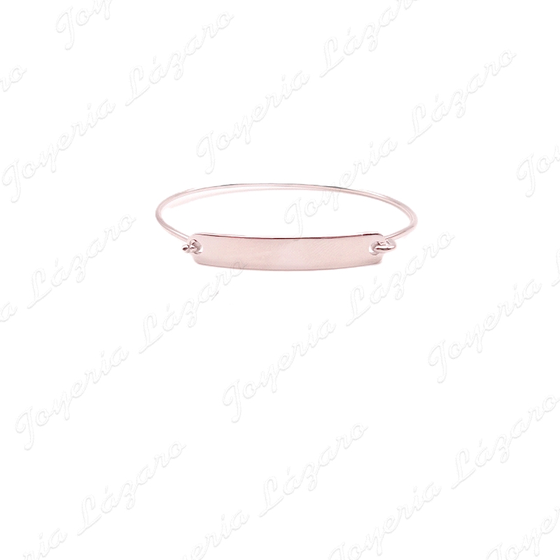 PULSERA PLATA RIGIDA HILO+PLACA