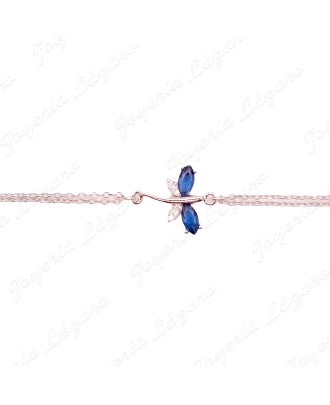 PULSERA PLATA CHAPADA ORO LIBELULA P. VERDE