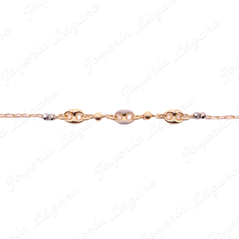 PULSERA PLATA CHAPADA ORO CALABROTE ESMALTE