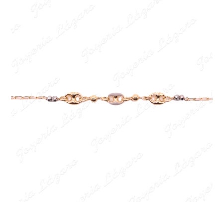 PULSERA PLATA CHAPADA ORO CALABROTE ESMALTE