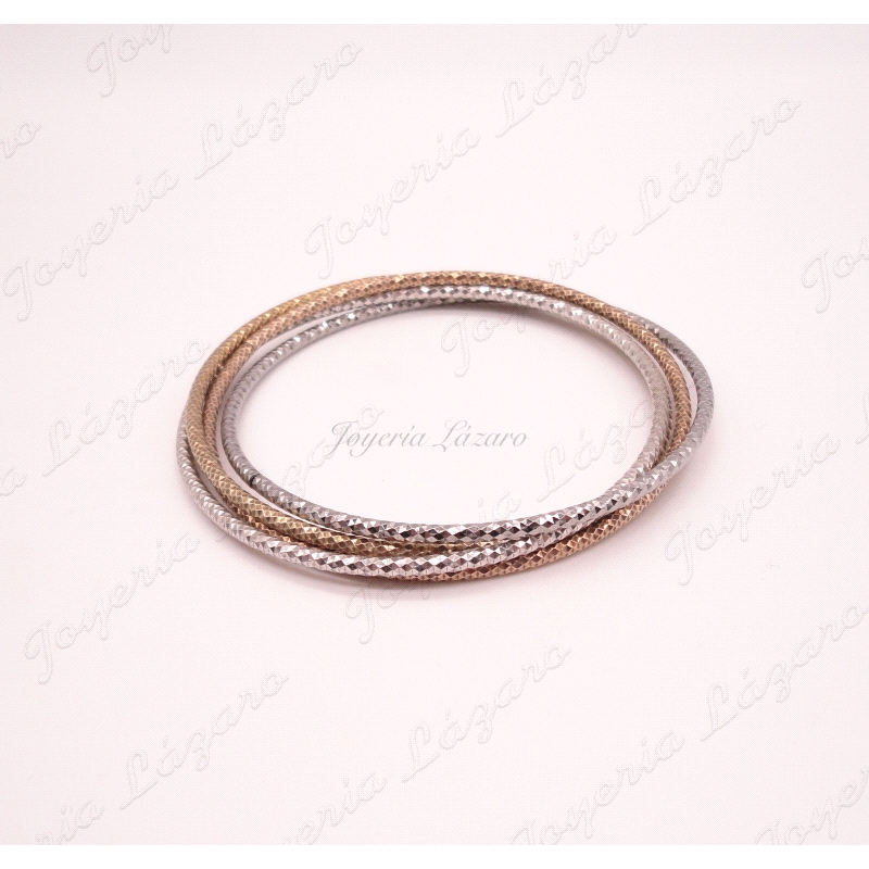 4 PULSERAS PLATA COLORES