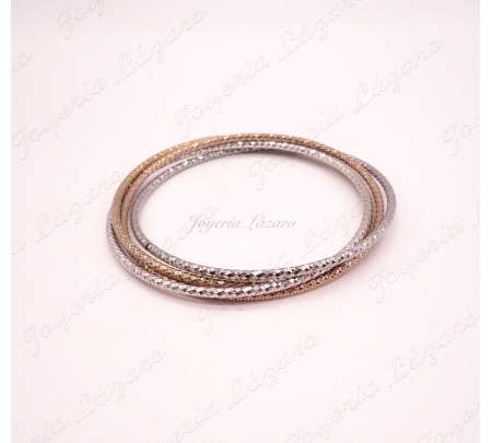 4 PULSERAS PLATA COLORES