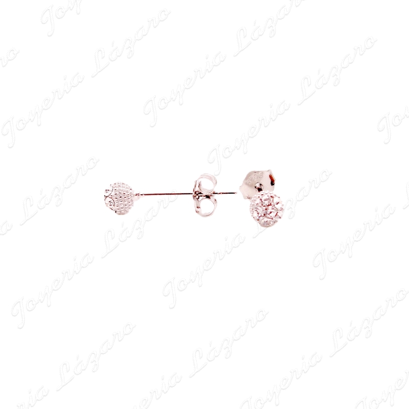 3 PARES PEND. PLATA MINI BOLAS CIRCONITAS C. PRESION