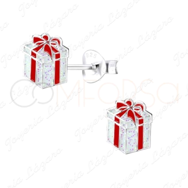 PEND. PRES. PLATA CAJA REGALO NAVIDAD 7X8
