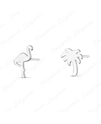 PEND. TORN. PLATA RODIADA FLAMENCOS Y PALMERAS CIERRE PRESION