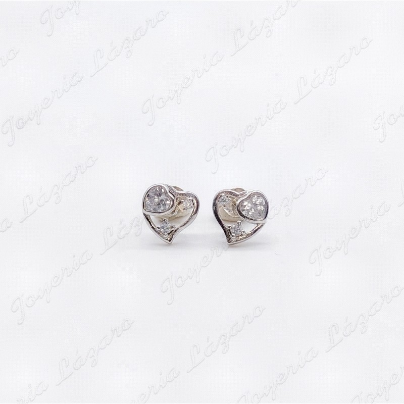PLATA PENDIENTES CORAZON CIRCO PRES