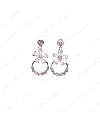PEND. LARGOS PLATA FLOR CIRCO+ARO CIRCO ENGASTE C. PRES.