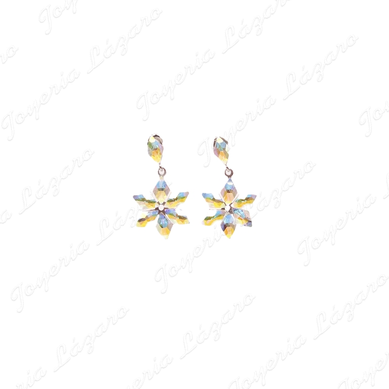 PEND. LARGOS PLATA CHAPADA PLATINO ESTRELLA SWAROVSKI