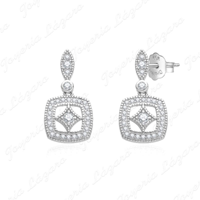 PEND. LARGOS PLATA CUADRADO MICROCIRCONITAS