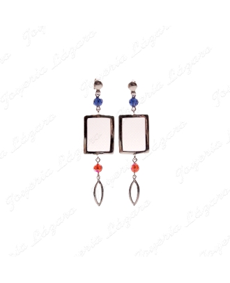 PEND. LARGOS PLATA  CHAPADA PLATINO CUADRADO+BOLITAS CIRCO AZUL Y NARA