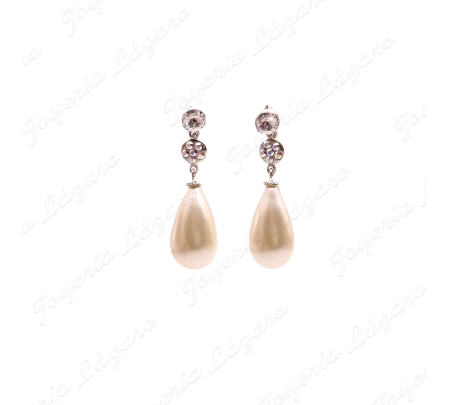 PEND. LARGOS PLATA CHAPADA PLATINO CIRCO+PERLA LAGRIMA SINT.24MM C. PR