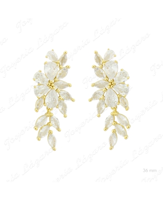 PEND. LARGOS PLATA CHAPADA ORO 36MM CIRCONITAS