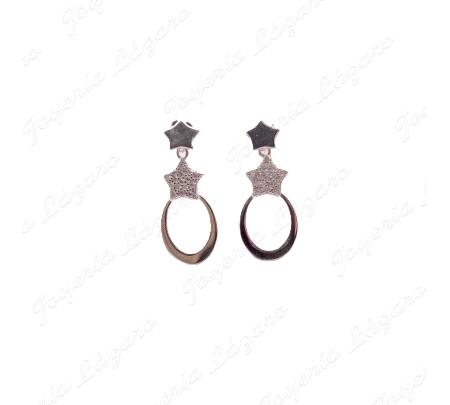 PEND. LARGOS PLATA 1ESTRELLA LISA+1CIRCONITAS+OVALO C.PRES.