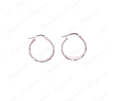 PEND. AROS PLATA DIAMANTADO 2X15MM INT.