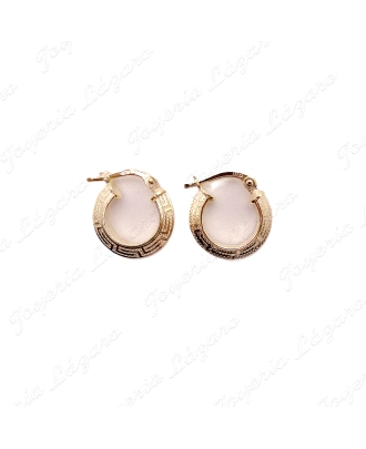 PEND. AROS PLATA CHAPADA ORO 13MM EXT. GRECA