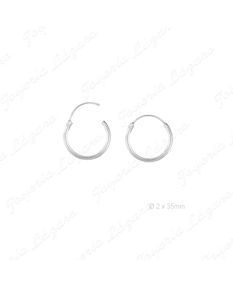 PEND. AROS PLATA TUBO LISOS 2X35