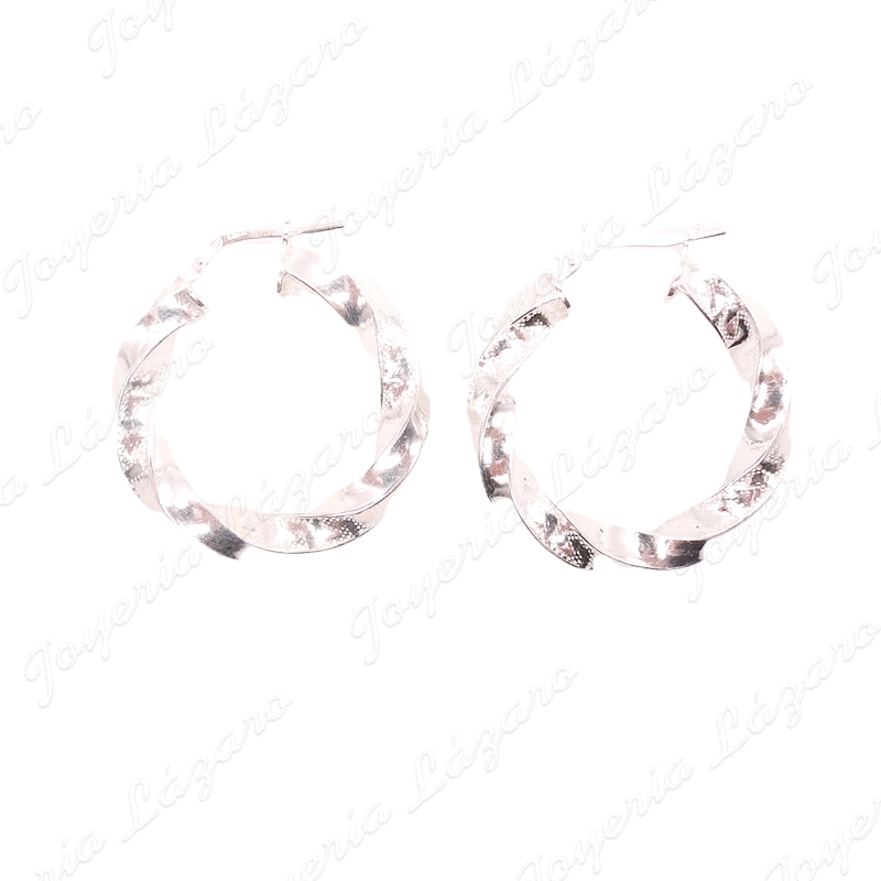 PEND. AROS PLATA RIZO TALLA GRECA 30X21X5MM