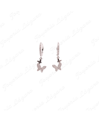 PEND. AROS PLATA MARIPOSAS CIRCONITAS