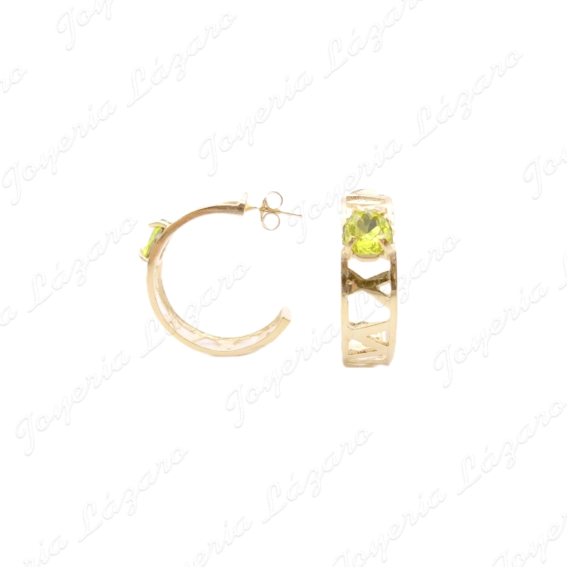 PEND. AROS ABIERTOS PLATA CHAPADA ORO CIRCO VERDE C. PRESION