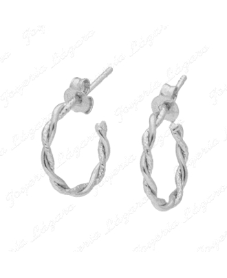 PEND. AROS PLATA ABIERTOS TRENZADOS CIERRE PRESION