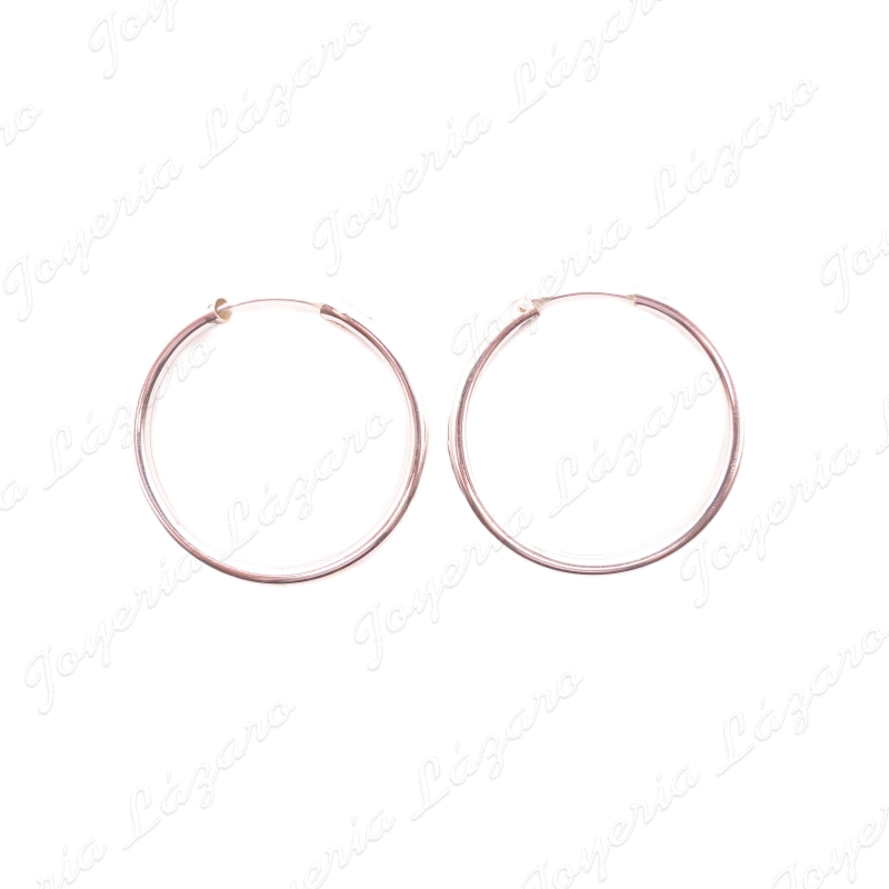 PLATA PENDIENTES AROS TUBO 3X35