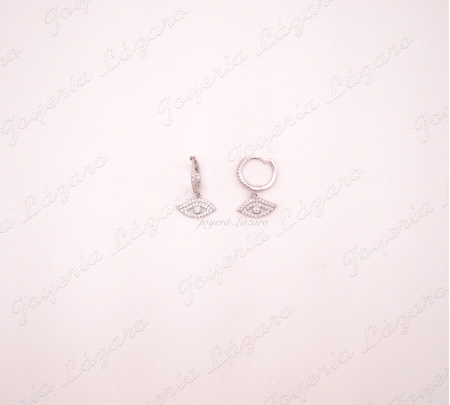 PLATA PENDIENTES AROS OJO CIRCO LARGOS