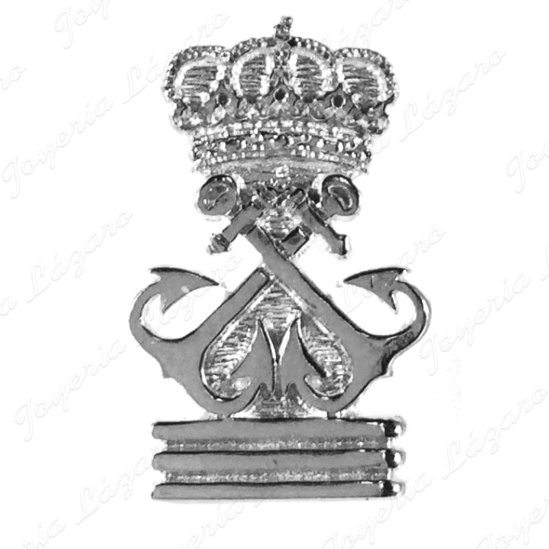 PIN, INSIGNIA, EMBLEMA PLATA CAPITAN DE YATE 10X17MM