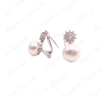 PEND. PLATA TU Y YO PERLA 10MM SHELL+ ESTRELLA CIRCONITAS C. OMEGA