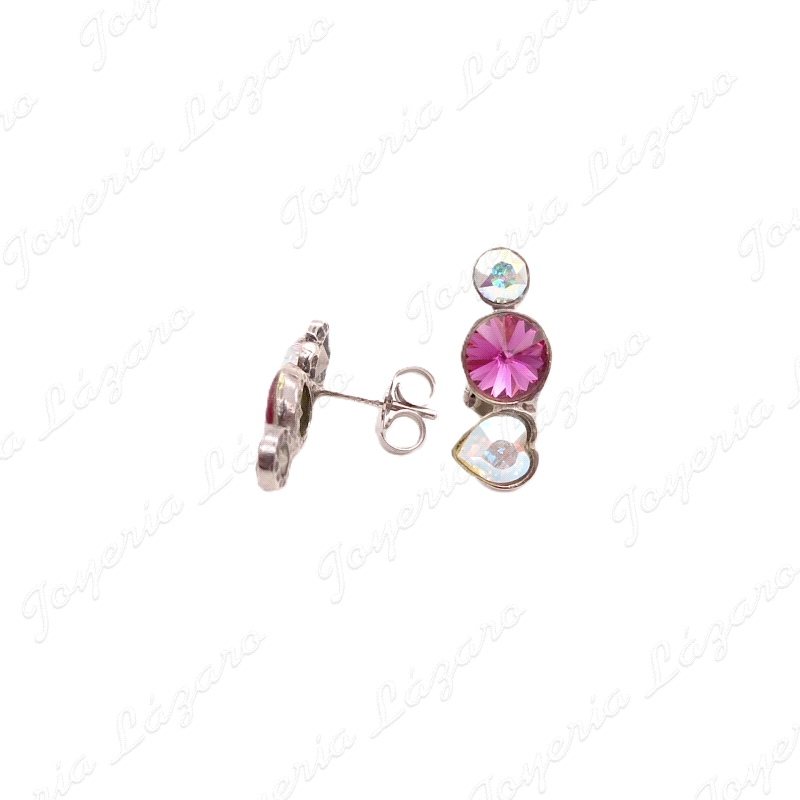 PEND. PLATA TREPADOR 1 CORAZON C. SWAROVSKI MORADO