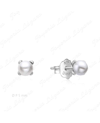 PEND. PLATA PERLA 4 GARRAS 5MM CIERRE PRESION