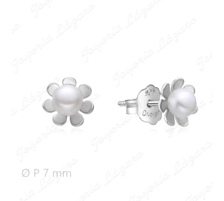 PEND. PLATA FLOR 7 PETALOS + PERLA CIERRE PRESION