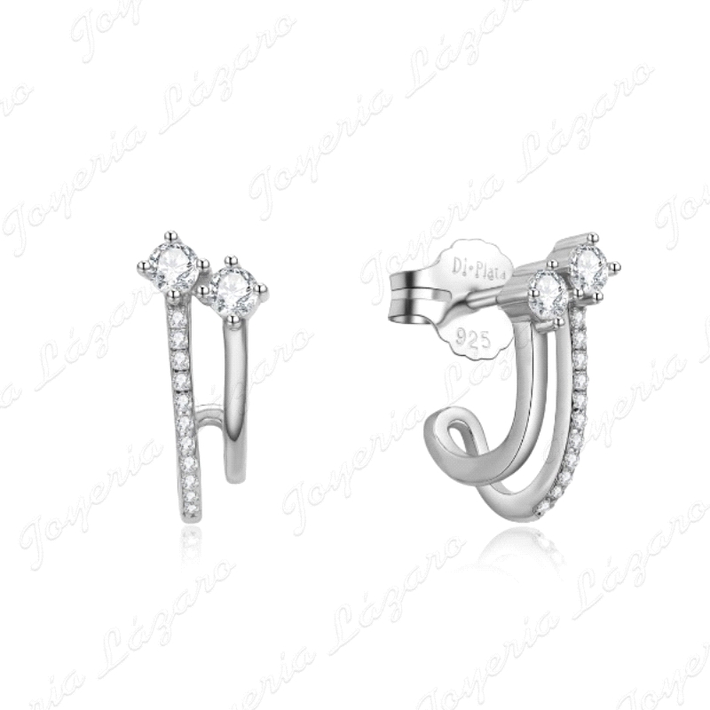 PEND. PLATA SEMI ARO DOBLE CUAJOS GARRAS +CIRCONITAS CIERRE PRESION