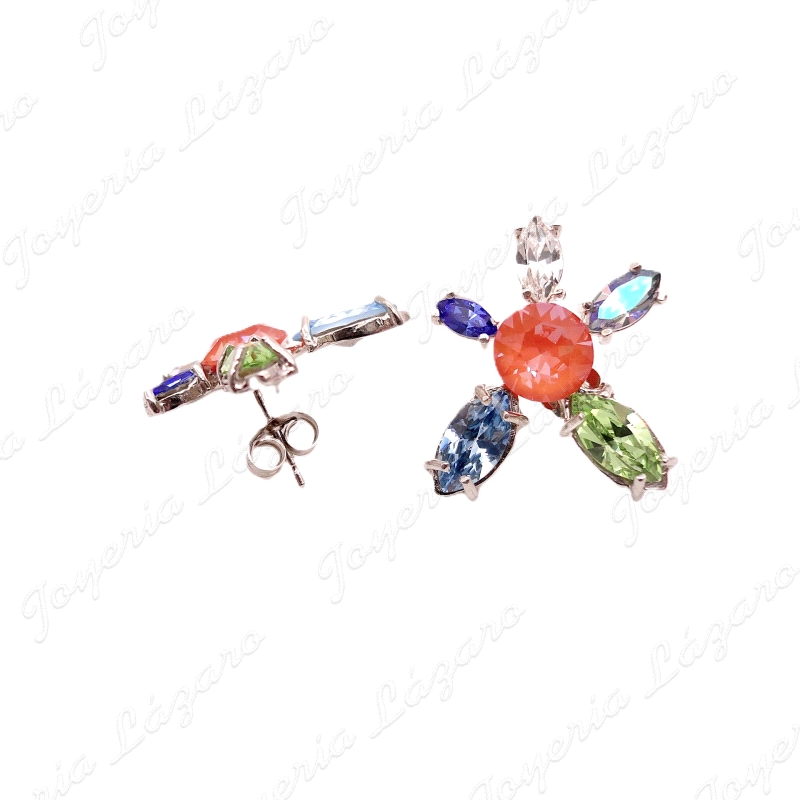 PEND. PLATA CHAPADA EN PLATINO LANZADERAS COLORES C. PRESION