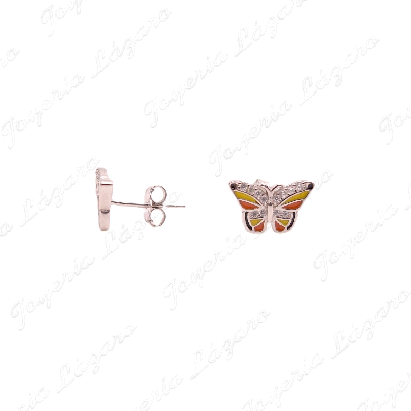 PEND. PLATA MARIPOSA ESMALTE CIRCONITAS