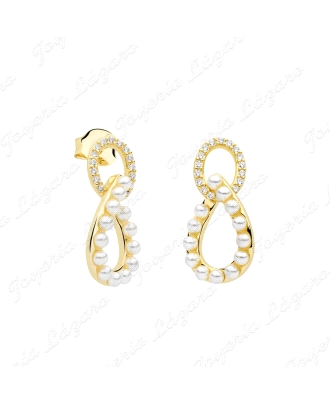 PEND. PLATA DORADA SOPHIE PERLITAS + CIRCO ESLAB. GOTA COLGANDO