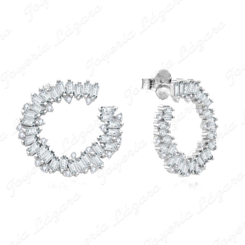 PEND. PLATA CIRCONITAS BAGUETTE DISEÑO EN PLANO PRESION