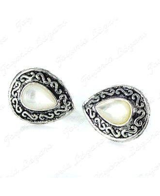 PEND. PLATA OXIDADA GOTA CENTRO NACAR 15 MM CIERRE PRESION