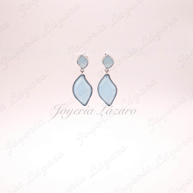 PEND. PLATA LARGO PIEDRAS COLOR PRESION