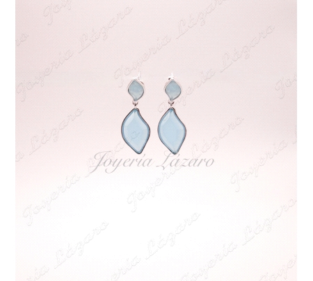 PEND. PLATA LARGO PIEDRAS COLOR PRESION