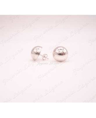 PLATA PENDIENTES MEDIA BOLA 12MM