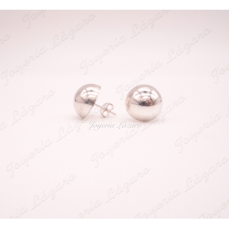 PLATA PENDIENTES MEDIA BOLA 12MM