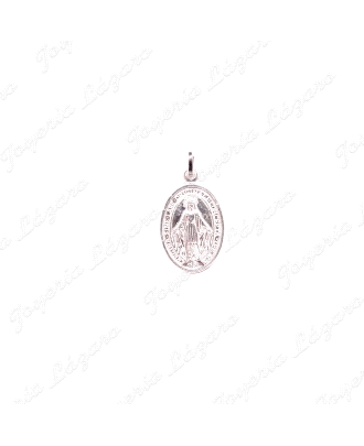 MEDALLA PLATA OVAL MILAGROSA 15X18