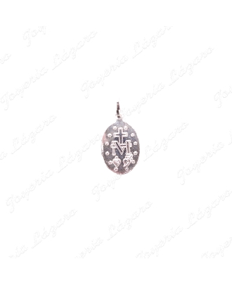 MEDALLA PLATA OVAL MILAGROSA 15X18