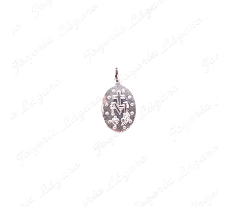 MEDALLA PLATA OVAL MILAGROSA 15X18