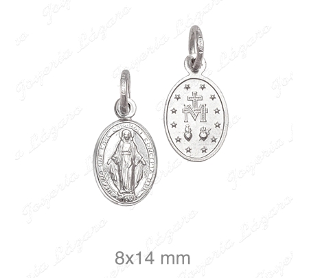 MEDALLA PLATA MILAGROSA 8X14