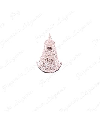 MEDALLA PLATA VIRGEN ROCIO 40X28MM BRILLO