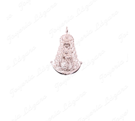 MEDALLA PLATA VIRGEN ROCIO 40X28MM BRILLO