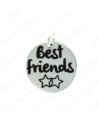 MEDALLA PLATA DISCO DE18 MM BEST FRIENDS