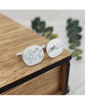 GEMELOS PLATA OVALADOS FRASE PERONALIZADA